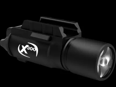 Pistol Flashlight X300 Low-poly 3D model