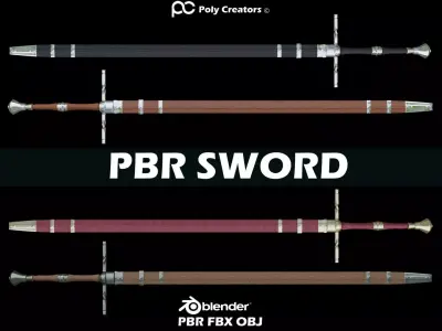PBR Sword medieval 3D model