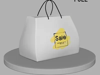 Shopping bag setup and texture Low-poly 3D model