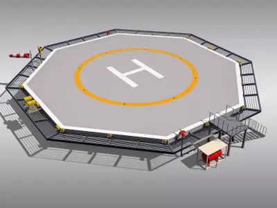 Octagonal Heliport 3D model