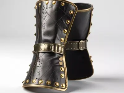 Cracked Leather Artillery Gauntlet 3D model