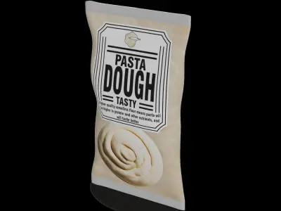 Fresh pasta dumplings and dough Dough Low-poly 3D model