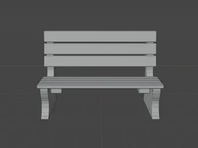 Park Bench Low-poly 3D model 14