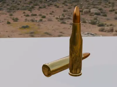 7 62x51mm NATO Bullet  Game Ready PBR  FBX OBJ Blend Low-poly 3D model