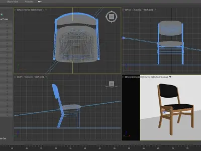 3D Wooden Chair Low-poly 3D model- WTCHCHAIR Free low-poly 3D model