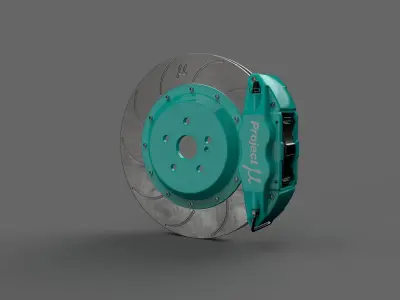 Projectmu brake kit lowpoly Low-poly 3D model