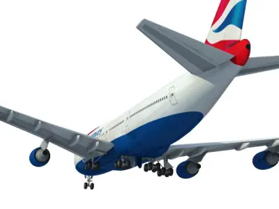 747-400 British Airways 3D model