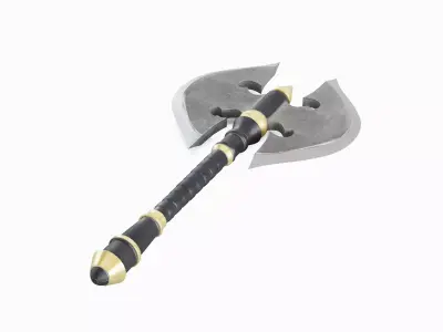 Stylized War Axe Set Low-poly 3D model