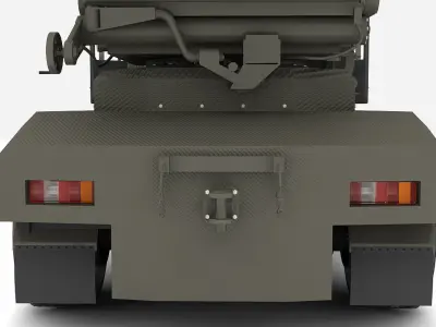 BM-21 military truck with missile 3D model