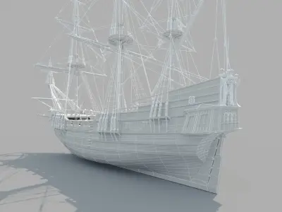 Frigate Peter and Pavel Low-poly 3D model