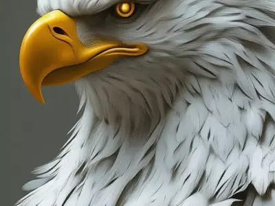 Anthropomorphic Eagle Character Warrior Muscular Bird-Man  Low-poly 3D model