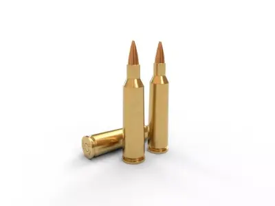 22-250-Remington Ammo Low-poly 3D model