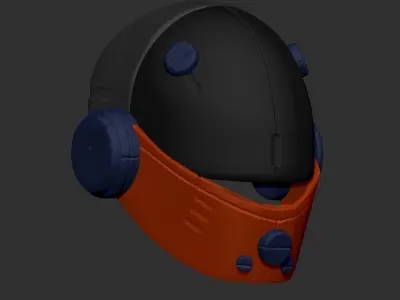 High quality scifi helmet high poly sculpt 3d printable 3D model 2