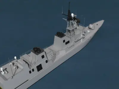 Takanami Class Destroyer Makinami 3D model