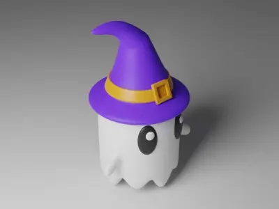 Cartoon Ghost Low-poly 3D model