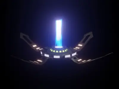 SCIFI alien spaceship Low-poly 3D model