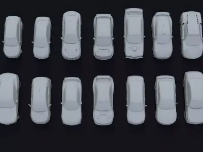 Car Pack Low-poly 3D model