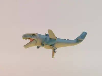 Nuclearo Dinossauro Italian brainrot Low Poly Character Low-poly 3D model