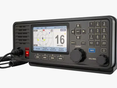 Fixed-Mount VHF Radio 3D model