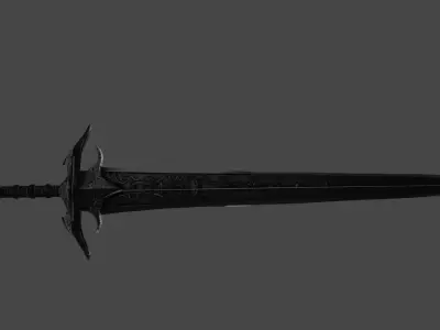 Game-Ready Fantasy RPG Sword 3D model