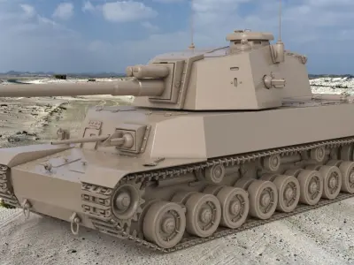 Tank Type 5 Chi-Ri Japan Clay Vray 3D model