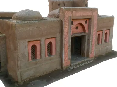 medieval nomad buildings Low-poly 3D model