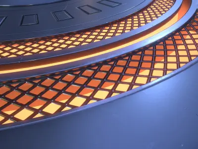 Sci-Fi Jumpad Platform Low-poly 3D model