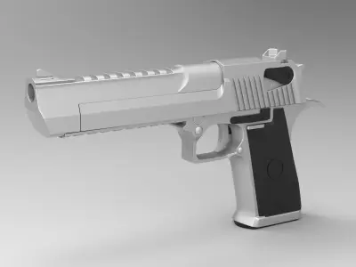 Deagle silver gun 3D model