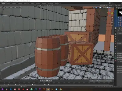 Low-poly antic Rome installation Low-poly 3D model