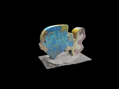 Fish Park Statue 3D model