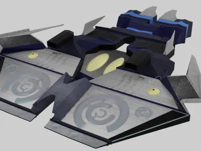 Sci-fi Aircraft Lowpoly Low-poly 3D model