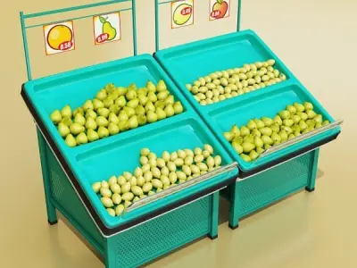 Fruit Stand Smoothable 3D model