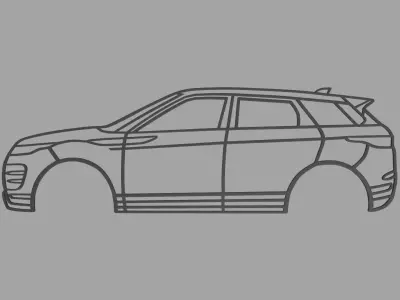 Range Rover Evoque Wall Silhouette 3D print model