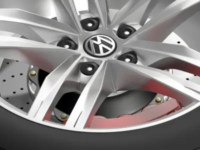 Volkswagen Golf TDI wheel 3D model