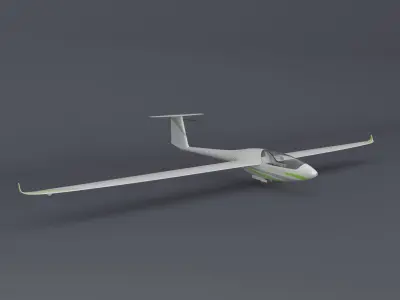 Alisport - Silent 2 electro - sailplane - glider - with cockpit 3D model