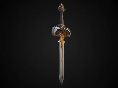 Stylized Elf Sword - Dawnpiercer - Game Ready 3D model