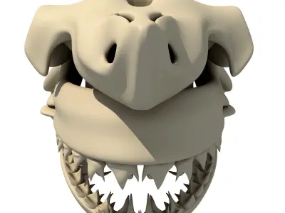 Great White Shark Skull 22 3D model