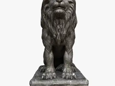 Lion Sculpture Low-poly 3D model