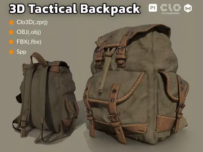 Tactical Backpack    3D Asset Low-poly 3D model