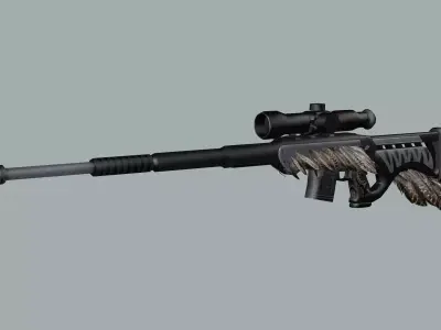 Remington M700 Tactical Bolt-action Sniper Rifle 3D Model Low-poly 3D model