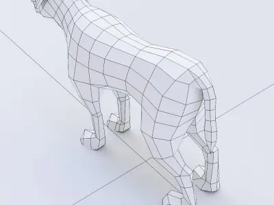 Street dog 3d model  Low-poly 3D model