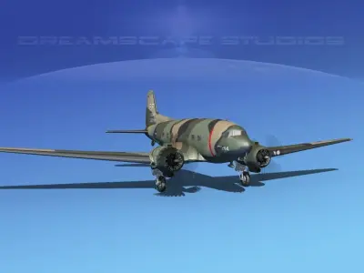 Douglas C-47 Dakota USAF V06 3D model