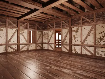 Medieval Old House 15 PBR 4K GameReady Low-poly 3D model