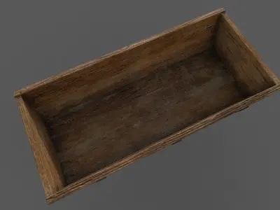 Trough Low-poly 3D model wooden box Low-poly 3D model