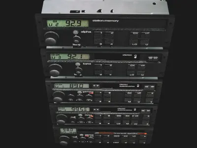 Volkswagen Car Radio Pack Low-poly 3D model