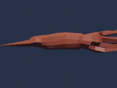 Squid polygonal fish Free low-poly 3D model