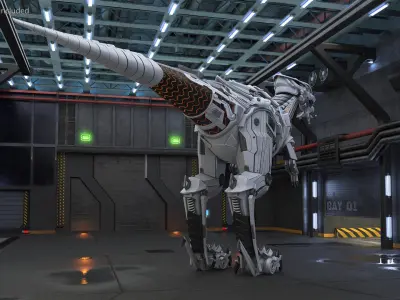 Dinosaur Robot Rigged for Cinema 4D 3D model