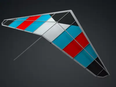 Hand Gliding Low Poly 3D Model Low-poly 3D model