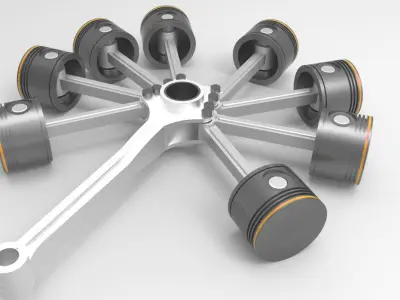 engine radial 3D model