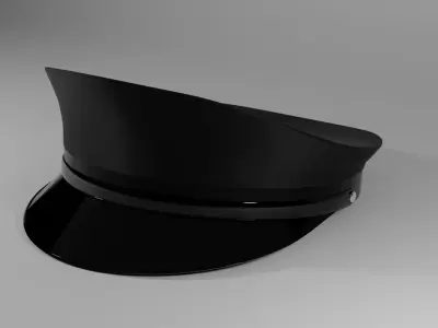 Simple low poly Officer Cap Low-poly 3D model